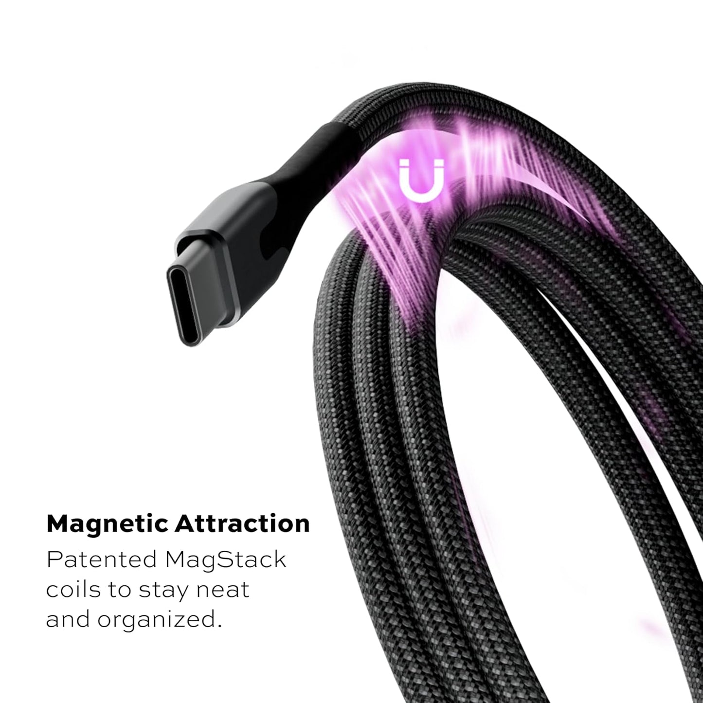 Statik MagStack USB to USB C Cable, Clutter-Free Magnetic Charging Cable, A to Type C Charger Fast Charging Phone Charger Cord, Compatible with iPhone 16 Pro Max, 15, Galaxy S24, 27W 6FT/2M, 3-Pack