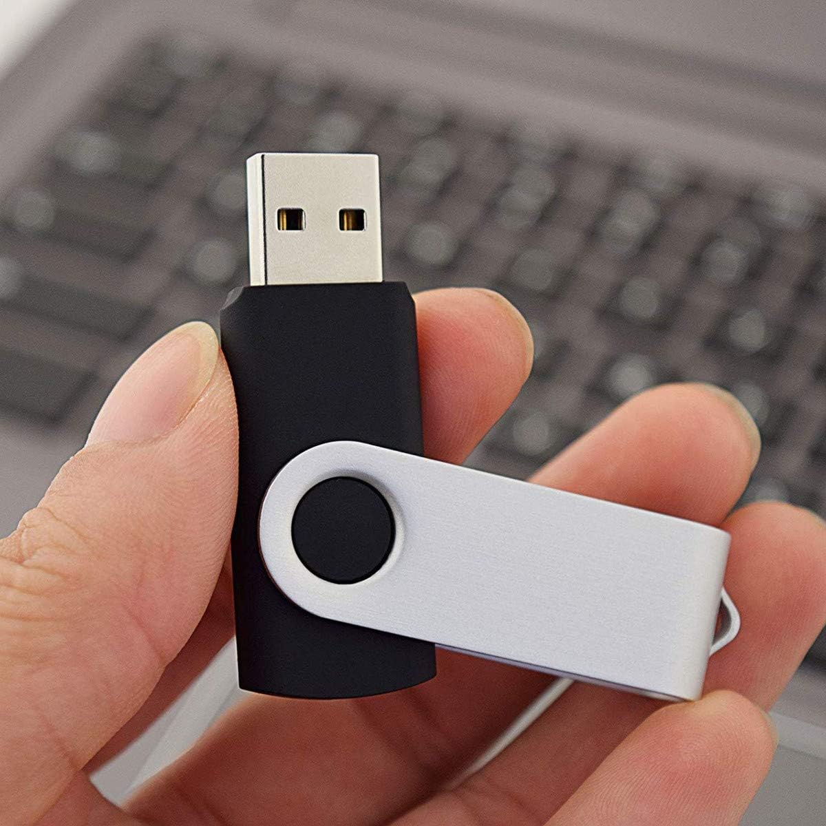 Aiibe 64GB Flash Drive 10 Pack 64GB USB Flash Drives Bulk USB Drive Thumb Drive 64 GB USB 2.0 Memory Sticks Pen Drives Jump Drive (Black)