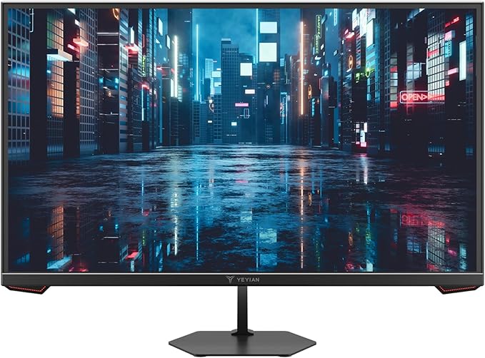 YEYIAN 27 inch Gaming Monitor 1080P FHD 180Hz 1ms, 16:9 Flat IPS Ultra-Slim Panel, 97% sRGB 1000:1 Contrast Ratio 178° View Angle, HDR 10, HDMI 2.0, Freesync & G-Sync Support, Tilt Adjust