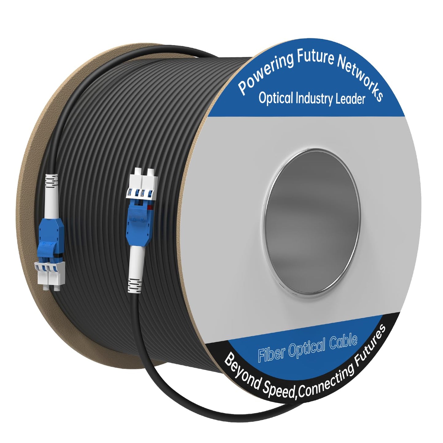 800M/2625FT LC to LC Armored Outdoor Fiber Optic Cable, Single Mode Duplex 9/125μm SMF Fiber Patch Cord, OS1/OS2 Compatible, Black LSZH Jacket, Uniboot Jumper for FTTH, Data Center, Long-Distance Use