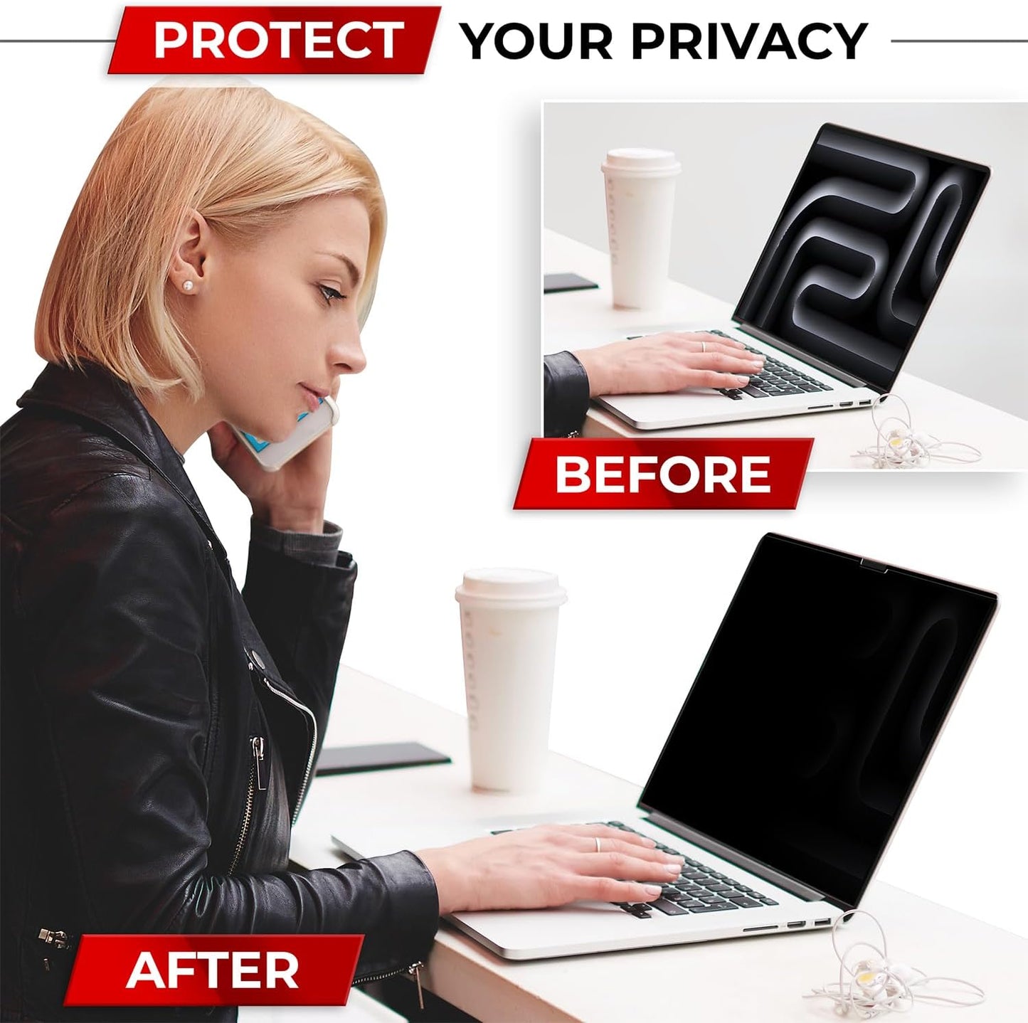 Magnetic Privacy Screen for MacBook Pro 14 Inch (2021-2024, M1, M2, M3, M4, Pro, Max) Removable Laptop Privacy Filter Shield and Protector