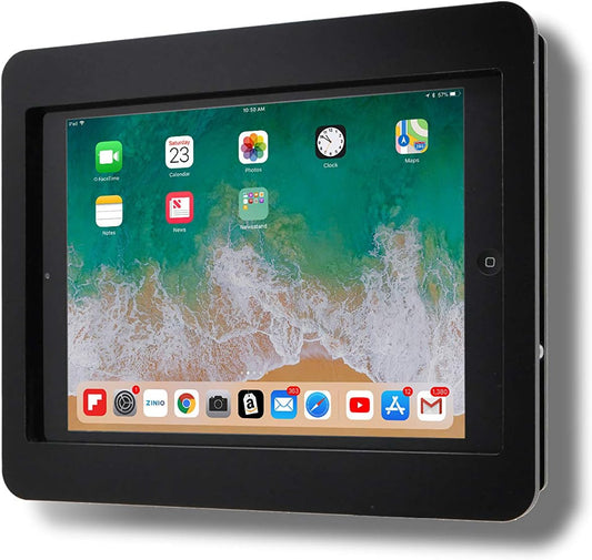 TABcare Anti-Theft Acrylic VESA Enclosure for Apple iPad Pro 9.7" with Free Wall Mount Kit & 90-Degree Angle Charge Cable (iPad Pro 9.7", Black)