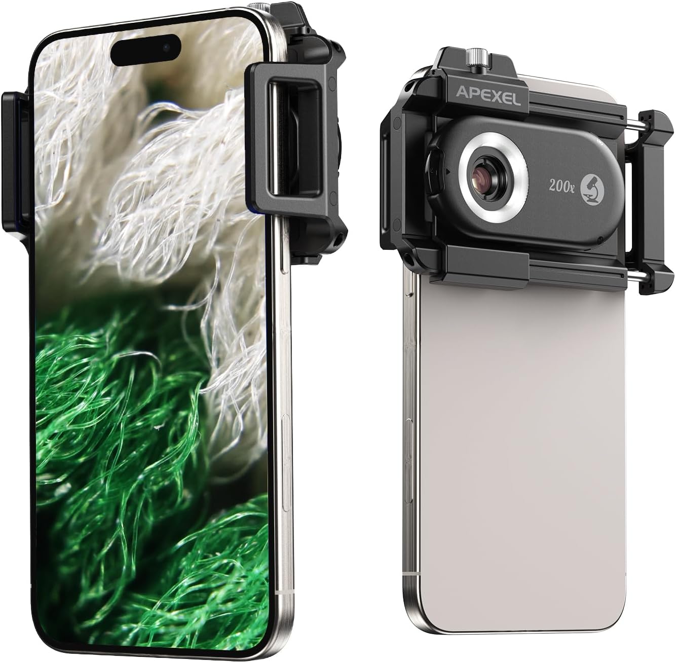 APEXEL Phone Microscope Lens, 200X Phone Micro Lens Nano Zoom for Android/iPhone With LED UV Light/CPL/Universal Clip, Mini Pocket Digital Microscope, Portable Smartphone micro lens Camera Attachments