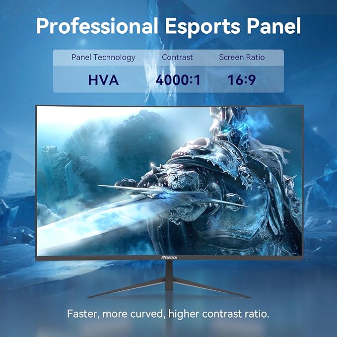 27Inch Ultrawide Curved 180Hz Gaming Computer Monitor -2K QHD(2560x1440) 1800R PC Screenr, 4000:1 Contrast Ratio, 1x Display Port, 2X HDMI ，（G27X Flex Pro）