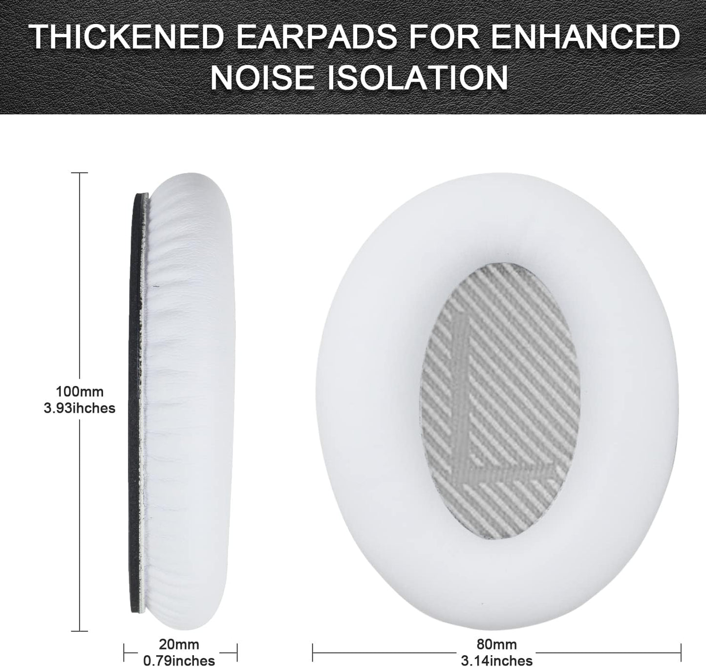 Replacement Ear Pads for Bose QuietComfort 35 35 II 15 25(qc 35 25 15/QC35 ii), Headphone Ear Covers, High Density Memory Cotton, Soft Leather, Adaptive Noise Isolation Headphones Pads Cushions
