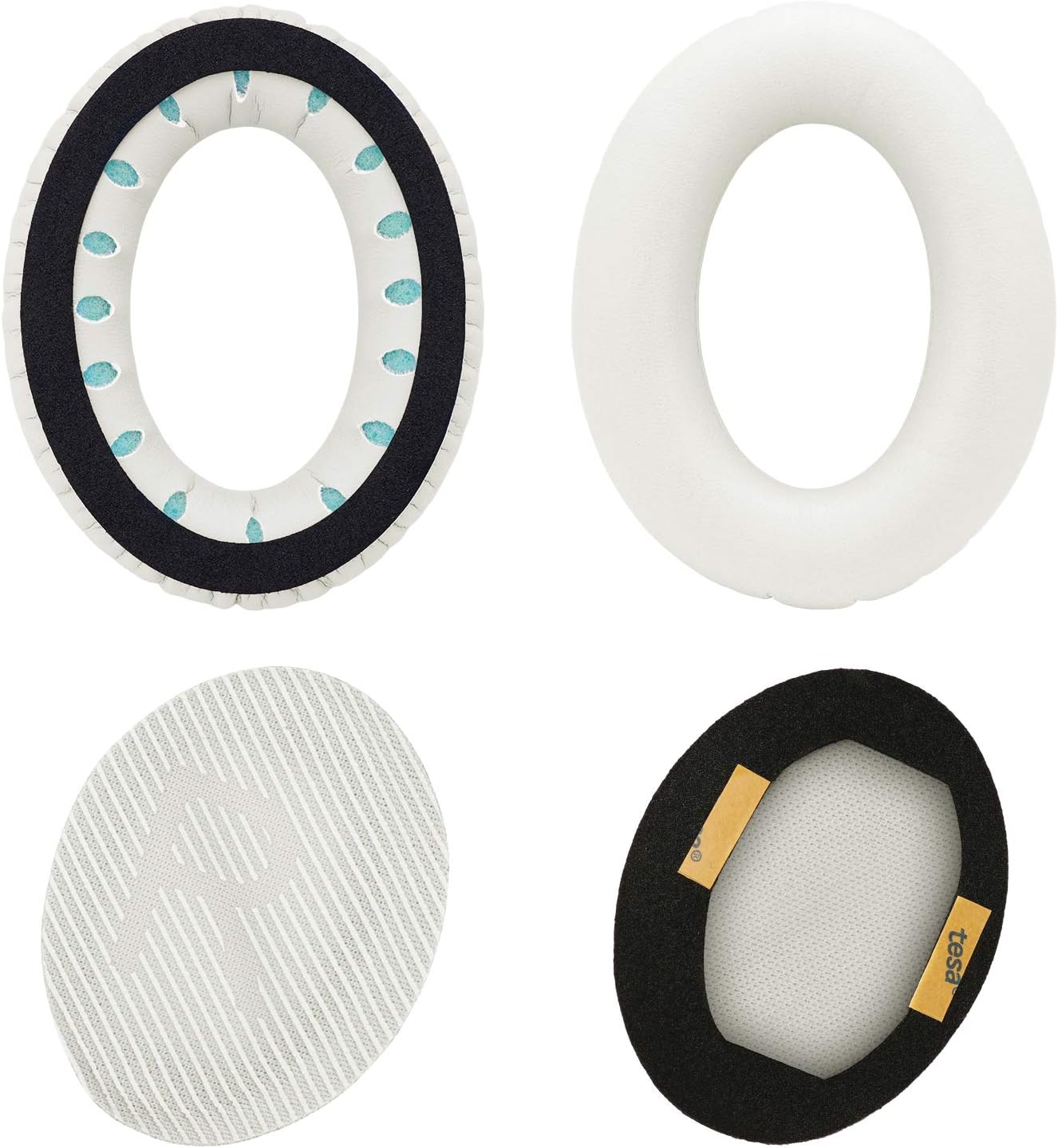 Replacement Ear Pads for Bose QuietComfort 35 (QC35) & Quiet Comfort 35 II (QC 35 ii) Headphones, EarPads Cushions with Noise Isolation Memory Foam, Softer Protein Leather, Added Thickness