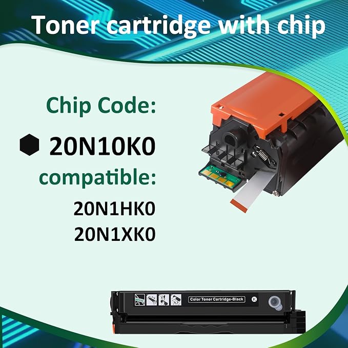 20N10K0 Black Toner Cartridge(with chip) for Lexmark CS331dw CS431dw CX331adwe CX431adw Printer,1,500 Pages High Yield Ink Cartridge Compatible 20N1HK0,20N1XK0 (2 Pack Black)