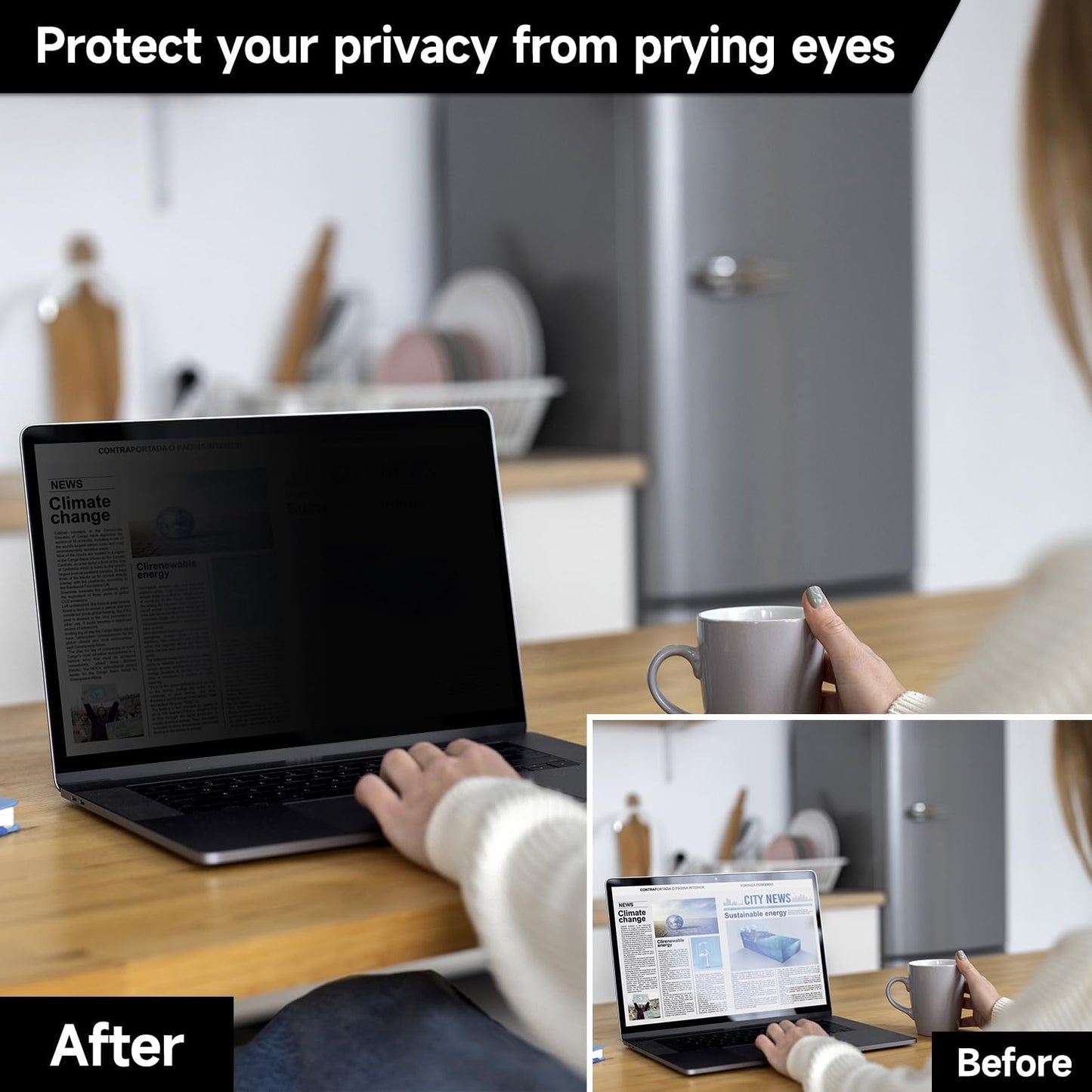 2 Pack Privacy Screen Compatible with MacBook Pro 14 Inch Screen Protector (2021-2024, M1, M2, M3, M4-Model A2442 A2779 A2918 A2992 A3112 A3401), Laptop Privacy Screen Matte Anti Blue Light Glare Film