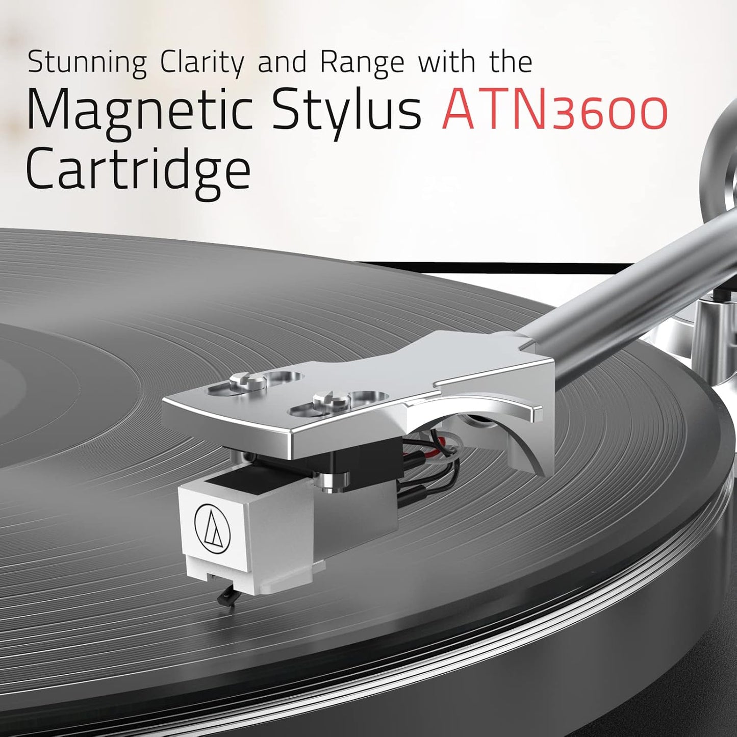 Turntables Record Player Wireless Output Connectivity Vinyl Player Belt-Drive Turn Tables Support 33&45 RPM Speed Phono Line Output USB Digital to PC Recording ATN3600L MM Cartridge Black