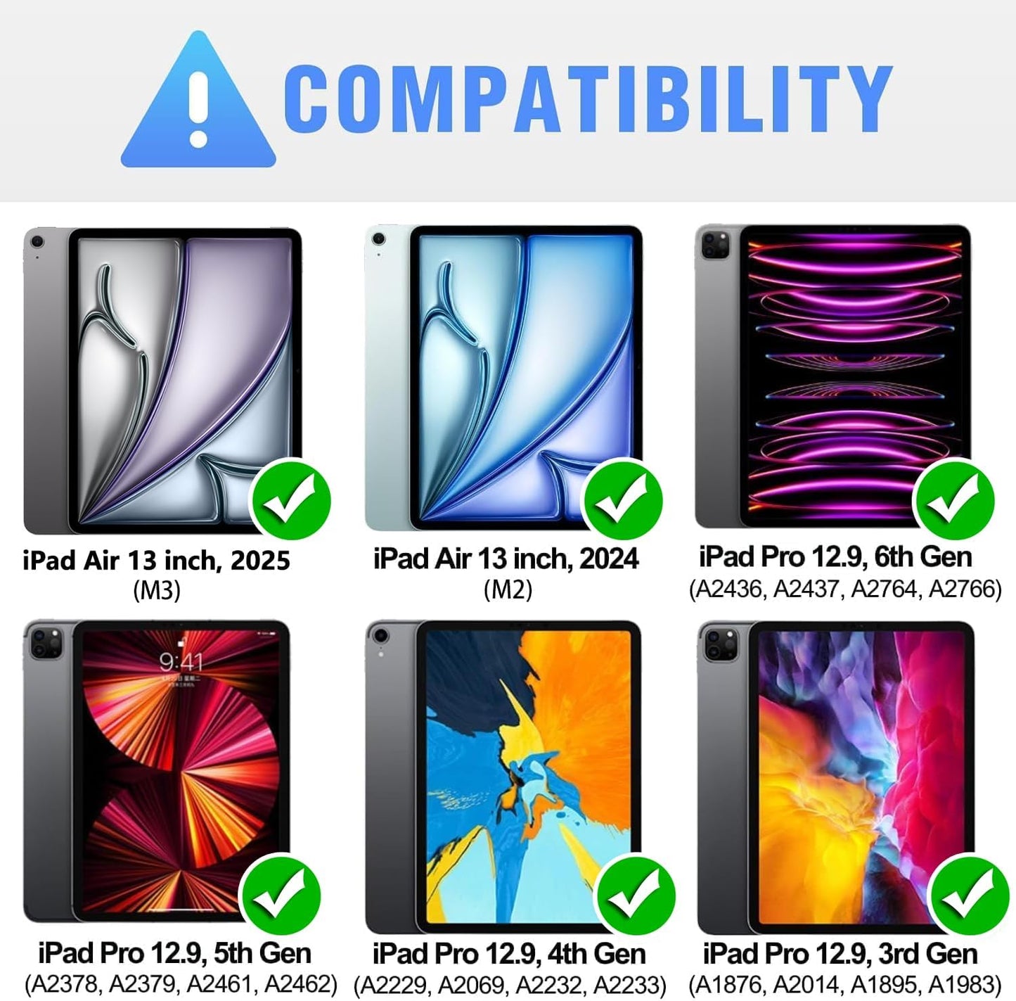 Nillkin iPad Air 13 inch Case Keyboard (M3,2025/M2,2024), Slide Camera Cover, iPad Pro 12.9 Protective Case with 7 Colors Backlit Wireless Detachable Keyboard, Trackpad and Pencil Holder