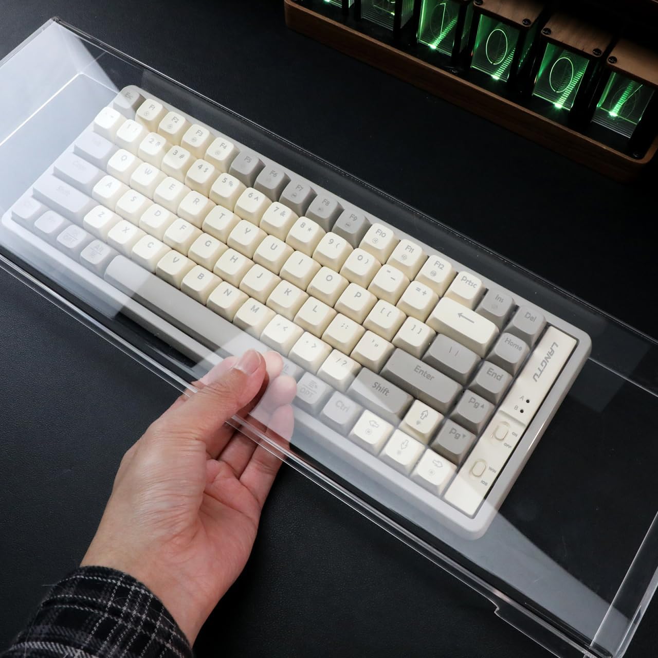 Cabilock Keyboard Dust Cover Desktop Monitor Plate Holder Clear Keyboard Stand Laptop Office Accessories Lapdesk Mouse Mechanical Protective Case Waterproof Case Kitten Acrylic