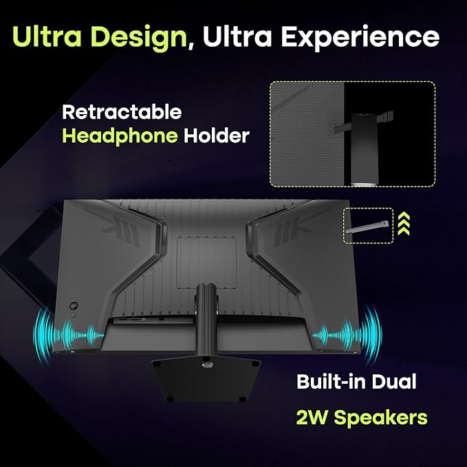 Amzfast 27 Inch 200Hz Gaming Monitor, WQHD 2k 2560 x 1440p Monitor, Built-in Speakers, 1ms G-SYNC Compatible, HDR400,132% sRGB, VESA 100x100 Fast IPS Monitor with HDMI 2.0 x 2 & DP 1.4 x 2, AMZG27F5Q