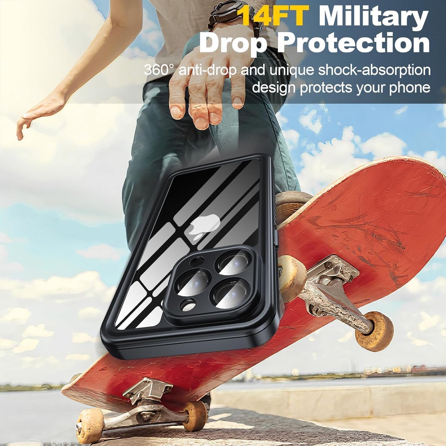for iPhone 15 Pro Case Waterproof, Built-in Privacy Screen & HD Screen Double Front Frame [IP68 Underwater] Shockproof Dustproof Full Body Protection iPhone 15 Pro Phone Case Pink
