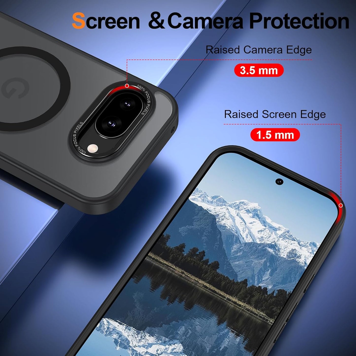 Magnetic for Google Pixel 9a Case, [Military Grade Drop Protection] [Compatible with MagSafe] Shockproof Slim Translucent Matte Anti-Slip for Women Girls Men Case, Black