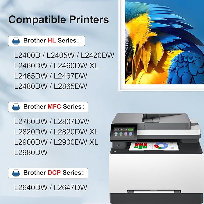 TN830XL Toner for Brother Printer Compatible Replacement for TN830XL TN830 XL TN830 XL/V/R Work with Brother HL-L2460DW DCP-L2640DW HL-L2405W MFC-L2820DW MFC-L2900DW Printer, High Yield (Black,2 Pack)