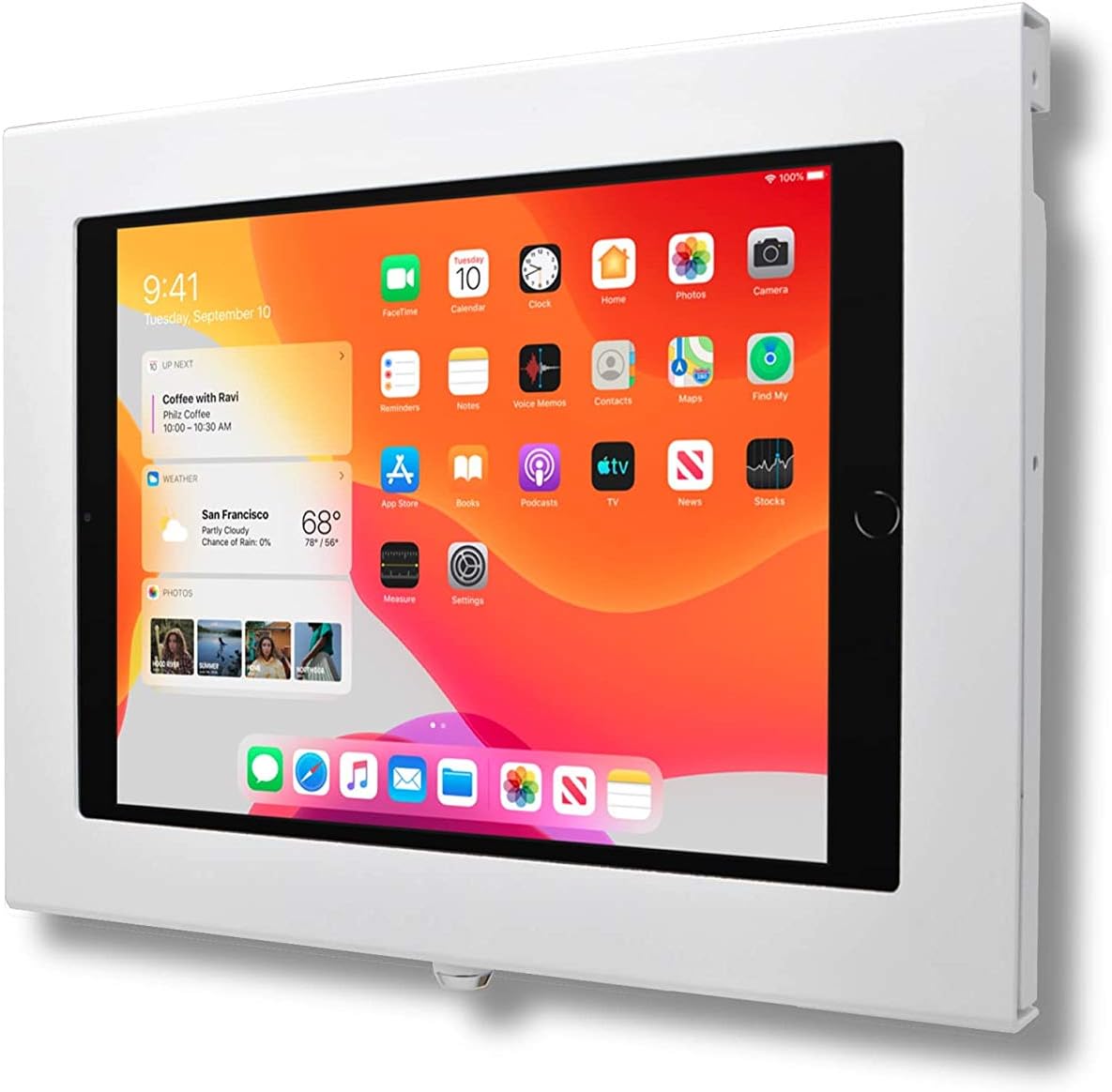 TABcare Locking Security Metal Case for Apple iPad 7/8/9 10.2" Tablet for Kiosk, POS, Store, Show Display (White, iPad 7/8/9 10.2)