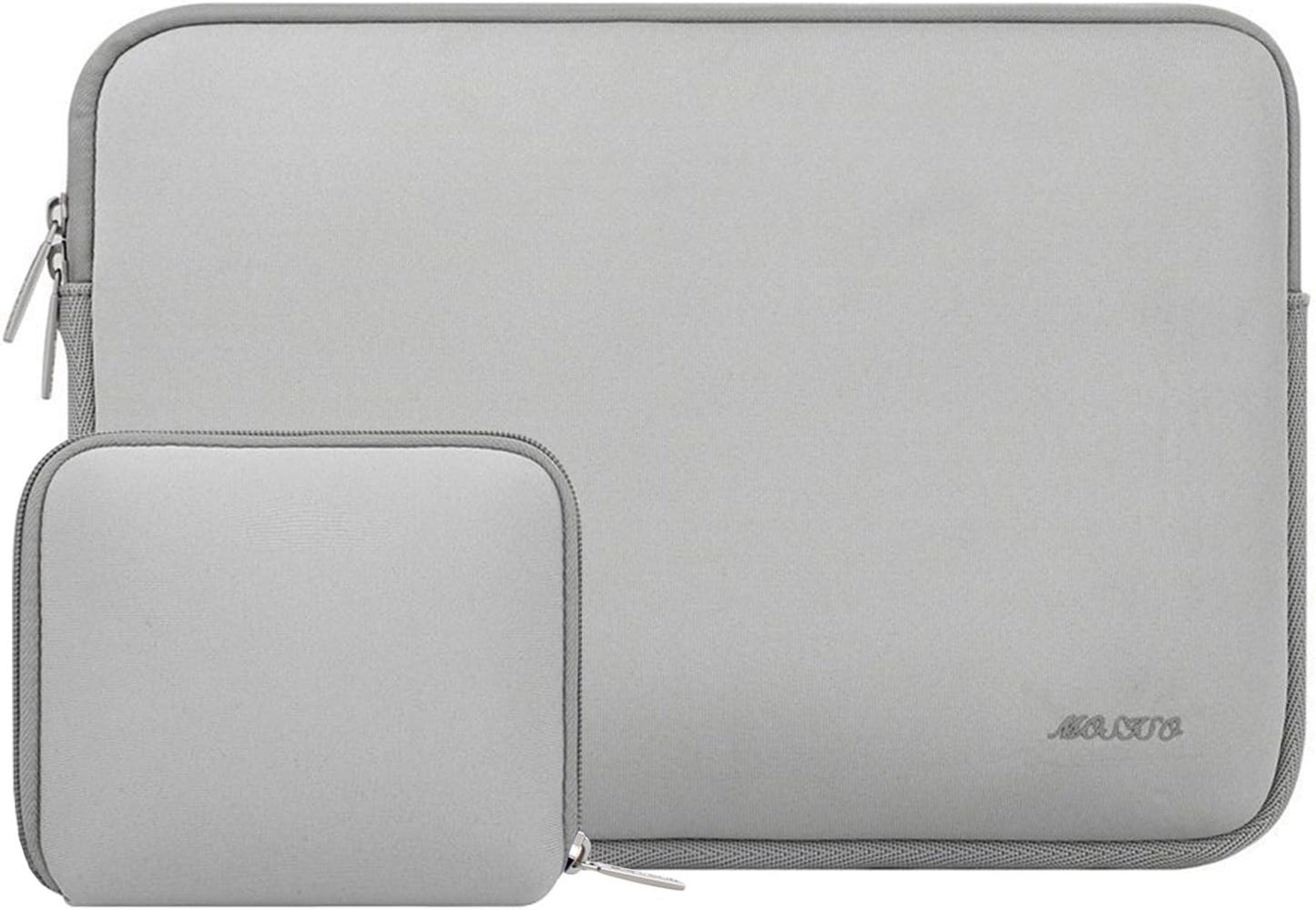 MOSISO Laptop Case 13.3 inch, 13-13.3 inch Laptop Sleeve Bag Compatible with MacBook Air/Pro 13 / Pro 14, HP Dell ASUS Lenovo Notebook, Neoprene Computer Sleeve Bag with Small Case, Light Gray