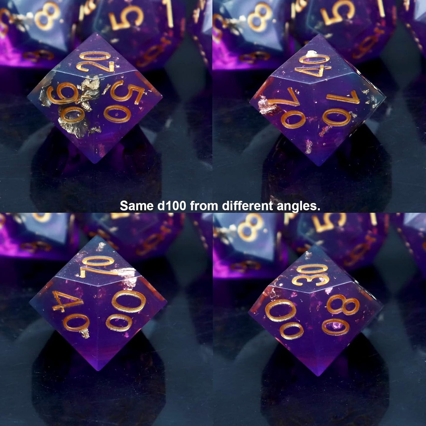 Haxtec DND Dice Set Sharp Edge Resin Dice with Dice Case Purple Black D&D Dice for RPG Role Playing Games Compatible with Dungeons and Dragons Gift War Series