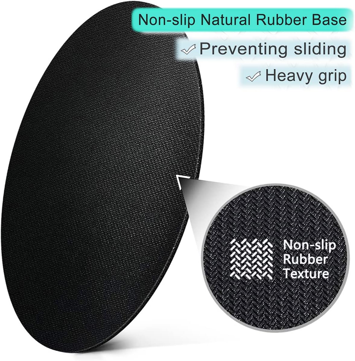 ITNRSIIET Round Mouse Pad with Stitched Edge Premium-Textured Waterproof Non-Slip Rubber Base Desktop Protection Mat Diameter 8.7 inches, Blue and Black Marble