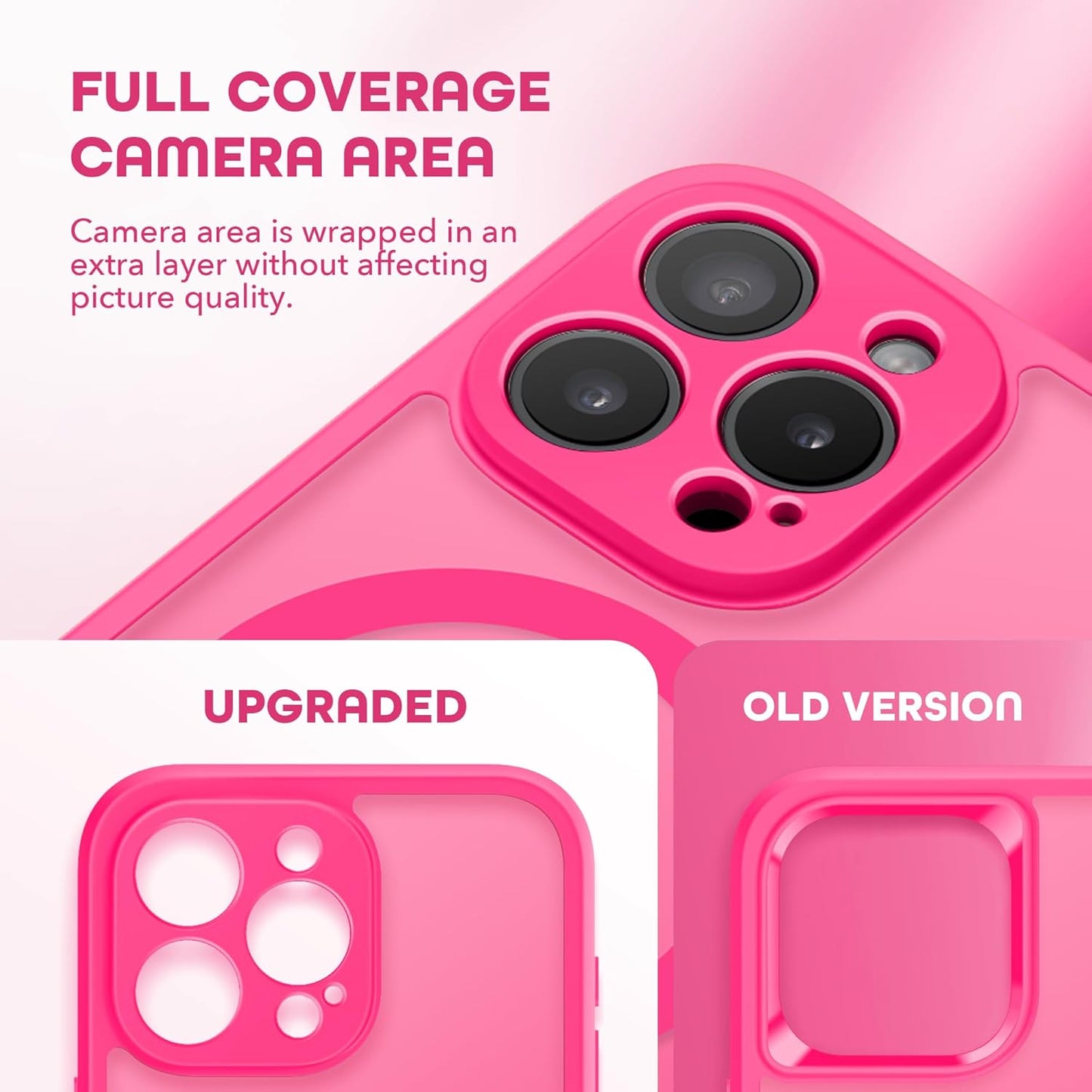Magnetic for iPhone 15 Pro Max Case, Compatible with MagSafe, Built-in Privacy Screen Protector and Camera Protection, Anti Spy Full Body Dustproof Shockproof Hard Phone Case 6.7", Hot Pink