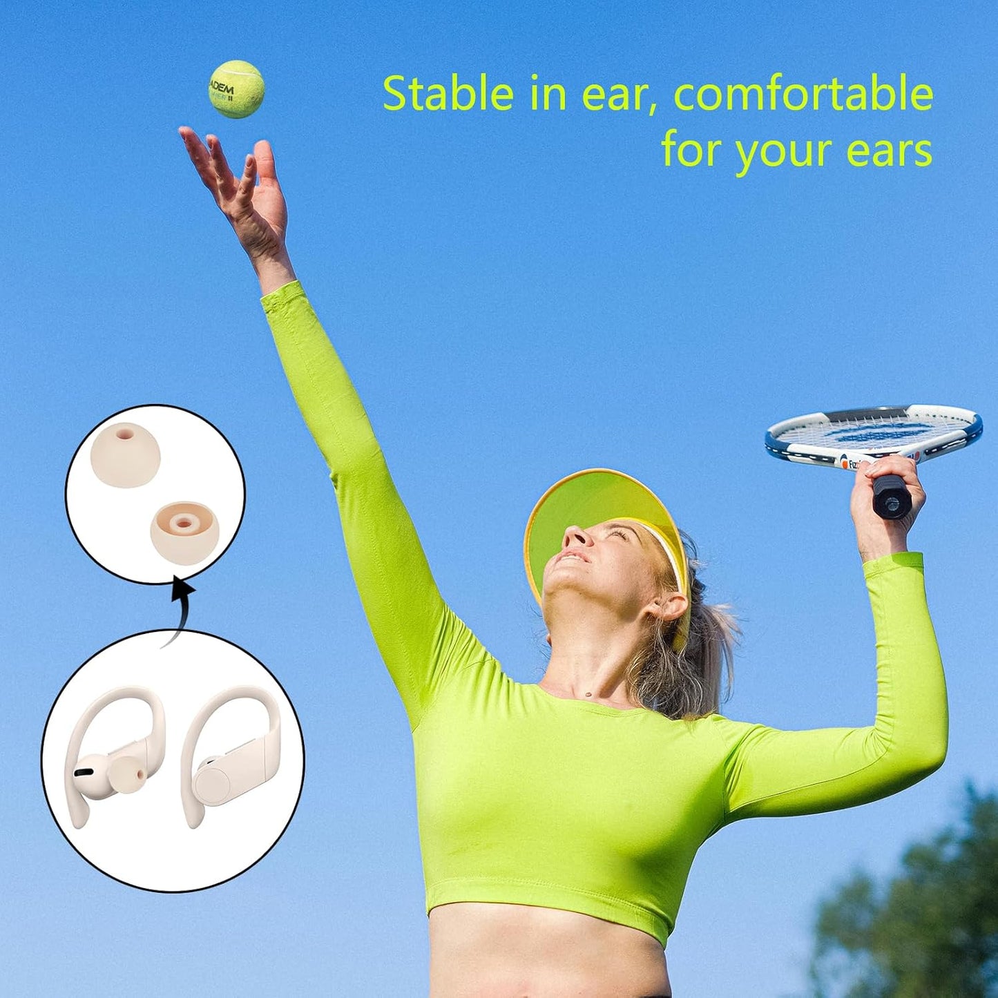 Silicone Replacement Earbud Tips Ear Tips Compatible with Powerbeats Pro Beats Wireless Earphone Headphone Rubber Tips Earbud Covers Eartips 4 Pairs