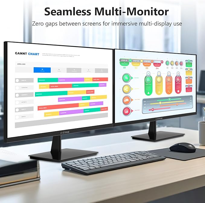 Z-Edge U27P4K 27-inch 4K Monitor IPS Ultra HD 3840x2160, 60Hz Refresh Rate, PC Monitor Gaming, 100% sRGB, HDMI x 2 and DP x 2