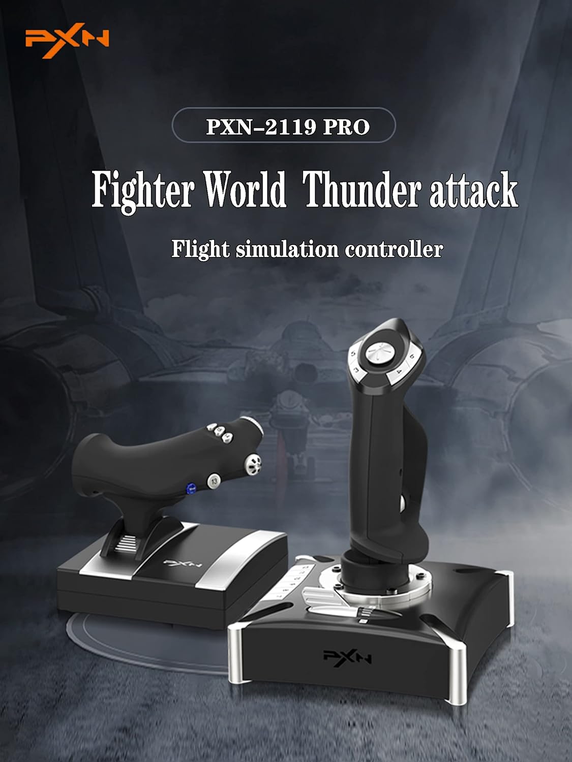 PXN-2119Pro Flight simulator controls Flight Stick with Vibration for xbox one/P4/pc Windows 7/8/10 (P4/xbox one need Original handle guide)（Not Support Mac Systems PS3/ PS5/xp/vista）