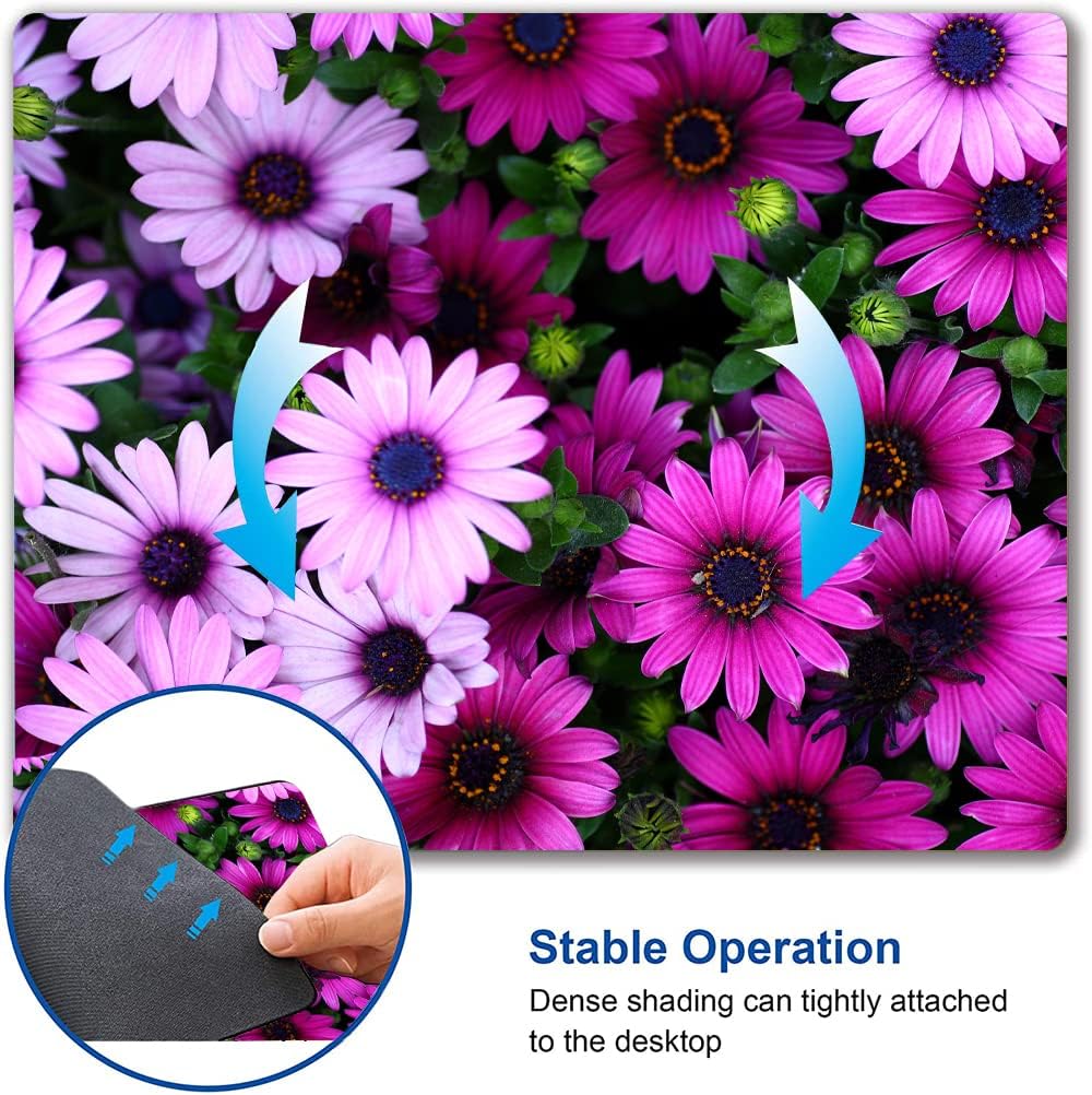 Mouse Pad, Premium-Textured Mouse Mat, Non-Slip Rubber Base Mousepad for Laptop, Computer & PC,9.5×7.9 in,African Daisy
