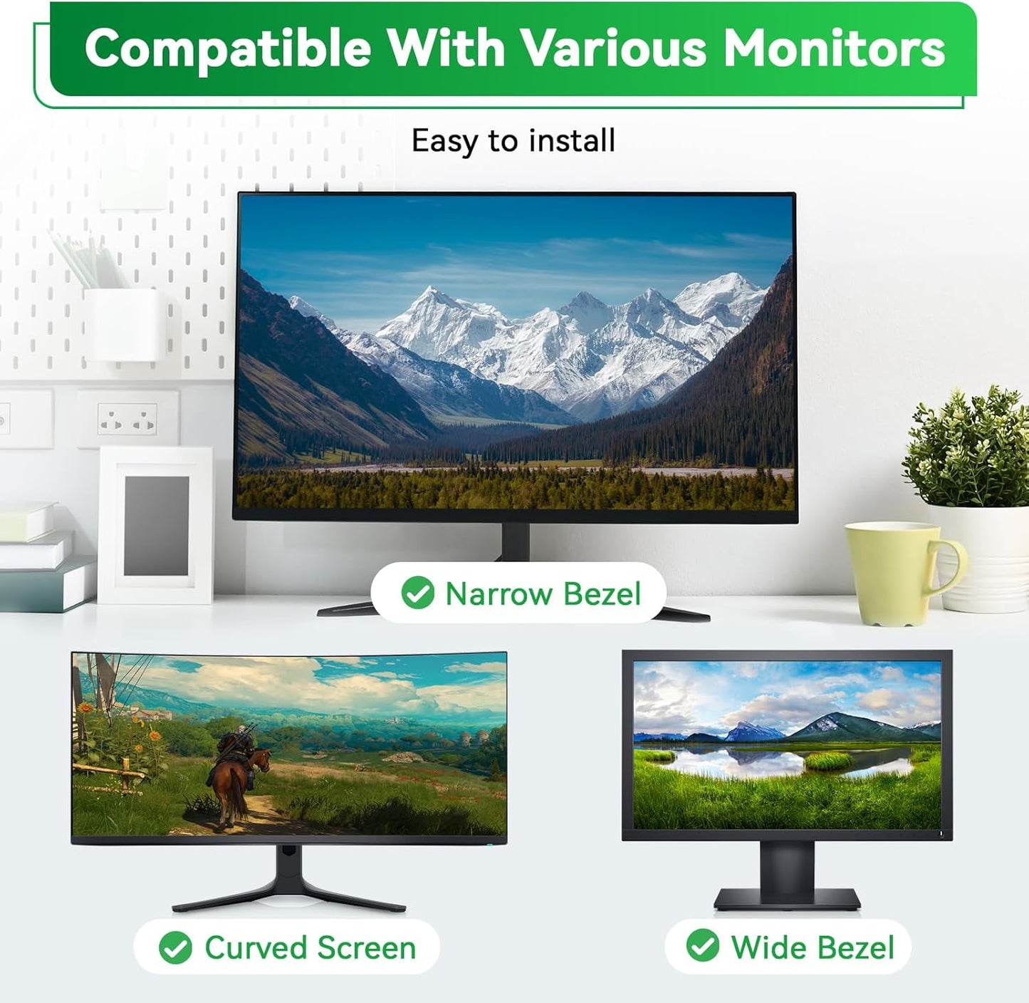 [2 Pack] Magnetic 21.5 in Computer Anti Blue Light Screen Protector for16:9 Aspect Ratio Widescreen Monitor, Hanging Eye Protection Anti-Glare Light Screen Protector, Removable 21.5in Protective Film