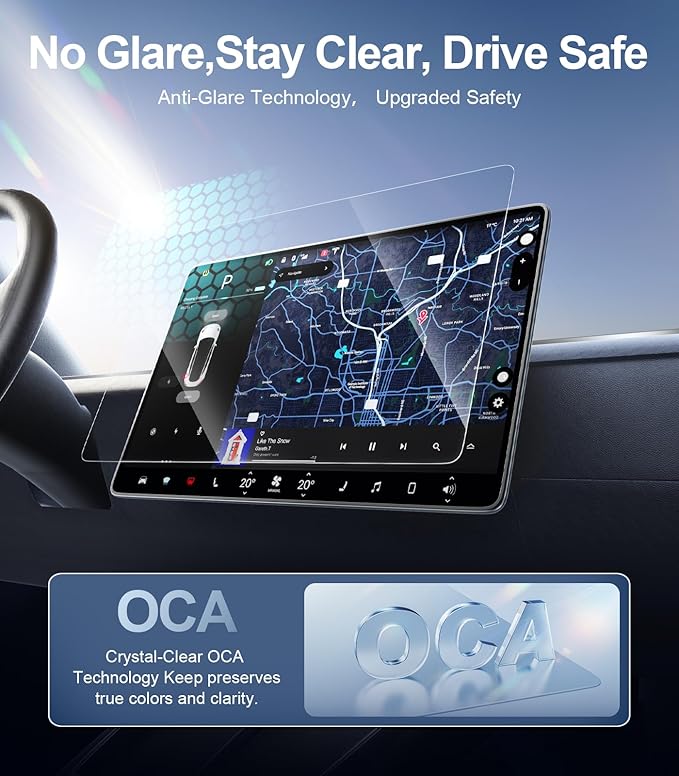 3 in 1 New Model Y Juniper & Model 3 Highland Screen Protector Matte 3-Piece Protector Set: Center Display + Rear Touchscreen + Interior Rearview Mirror Model Y (2025-2026) Model 3 (2024-2026)