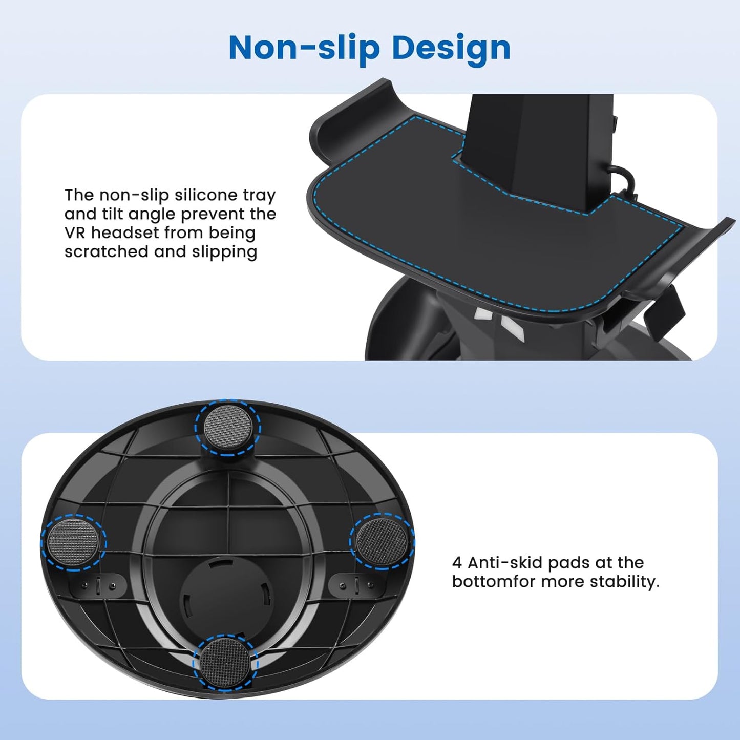 VR Headset Charging Dock for Meta Quest 3/Quest 3S/Quest 2, VR Charging Stand for Quest 3 Accessories VR Stand Supports Charging Headset with Type C Cable and fit Controller with Cover