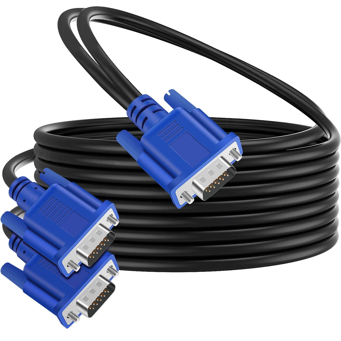 PASOW VGA Splitter Cable (No Screen Extension) 1 Male to 2 Male Dual Monitor Y Adapter 1080P Full HD for projectors, HDTVs, Monitors (5 Feet) - Only for Screen Duplication - Work for Identical Monitor