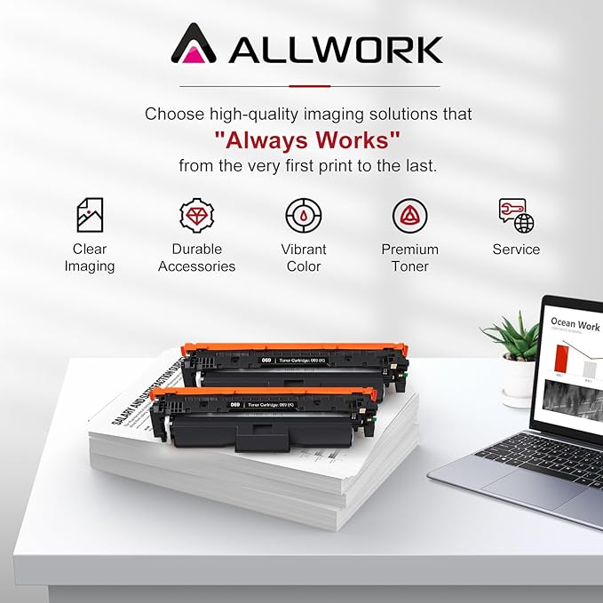 069 Black Toner Cartridge 2 Pack Compatible Replacement for Canon 069 069 H Black Works for Canon Color ImageCLASS LBP674C MF750C Series MF753Cdw MF751Cdw LBP674Cdw Printer