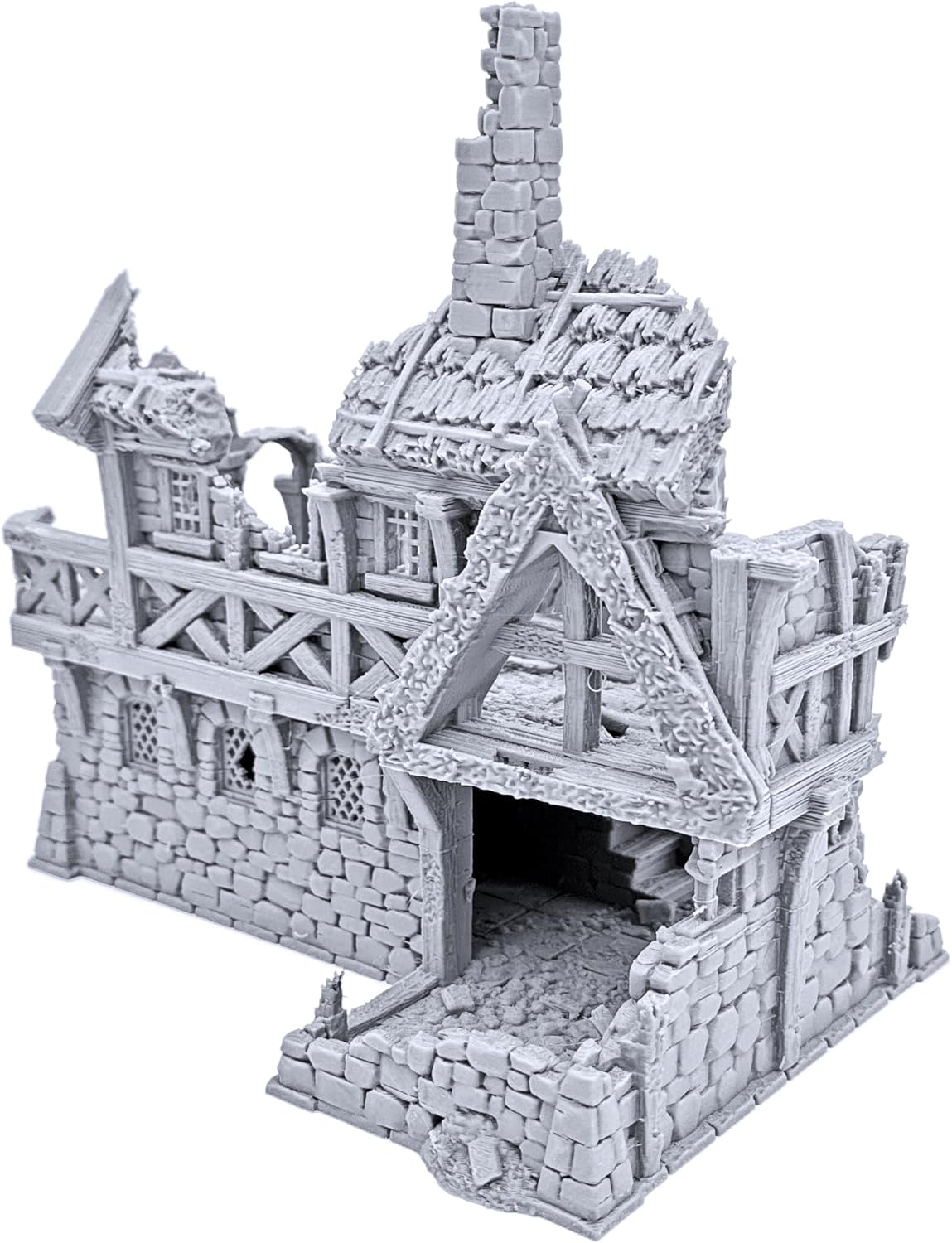 Ruined Port Merchant by Printable Scenery, 3D Printed Tabletop RPG Scenery and Wargame Terrain 28mm Miniatures