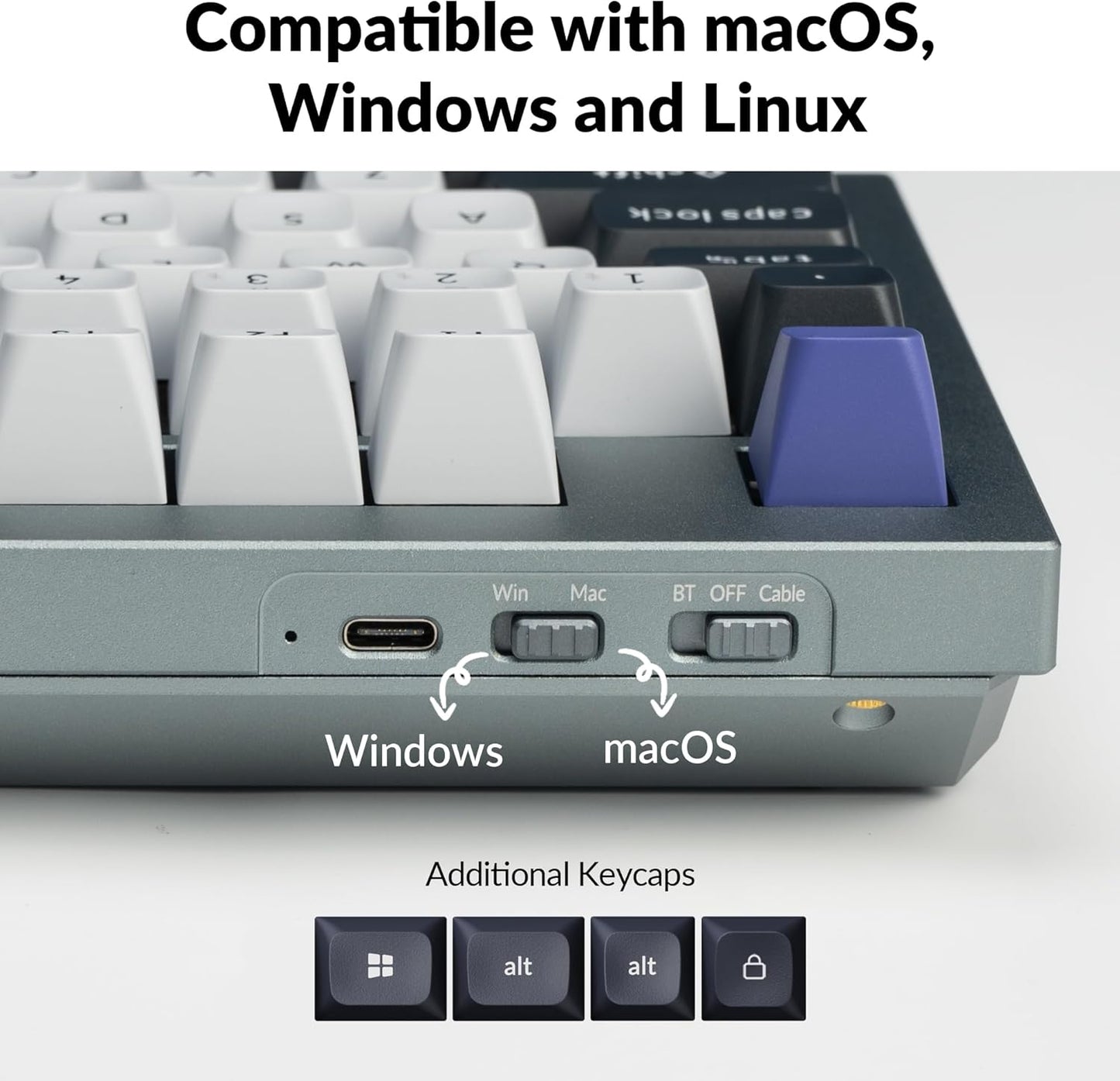 Keychron Q5 Pro QMK/VIA Wireless Custom Mechanical Keyboard, 96% Layout with Programmable Knob, KSA Double-Shot PBT Keycaps with Hot-swappable K Pro Red Switch for Mac Windows Linux - Gray