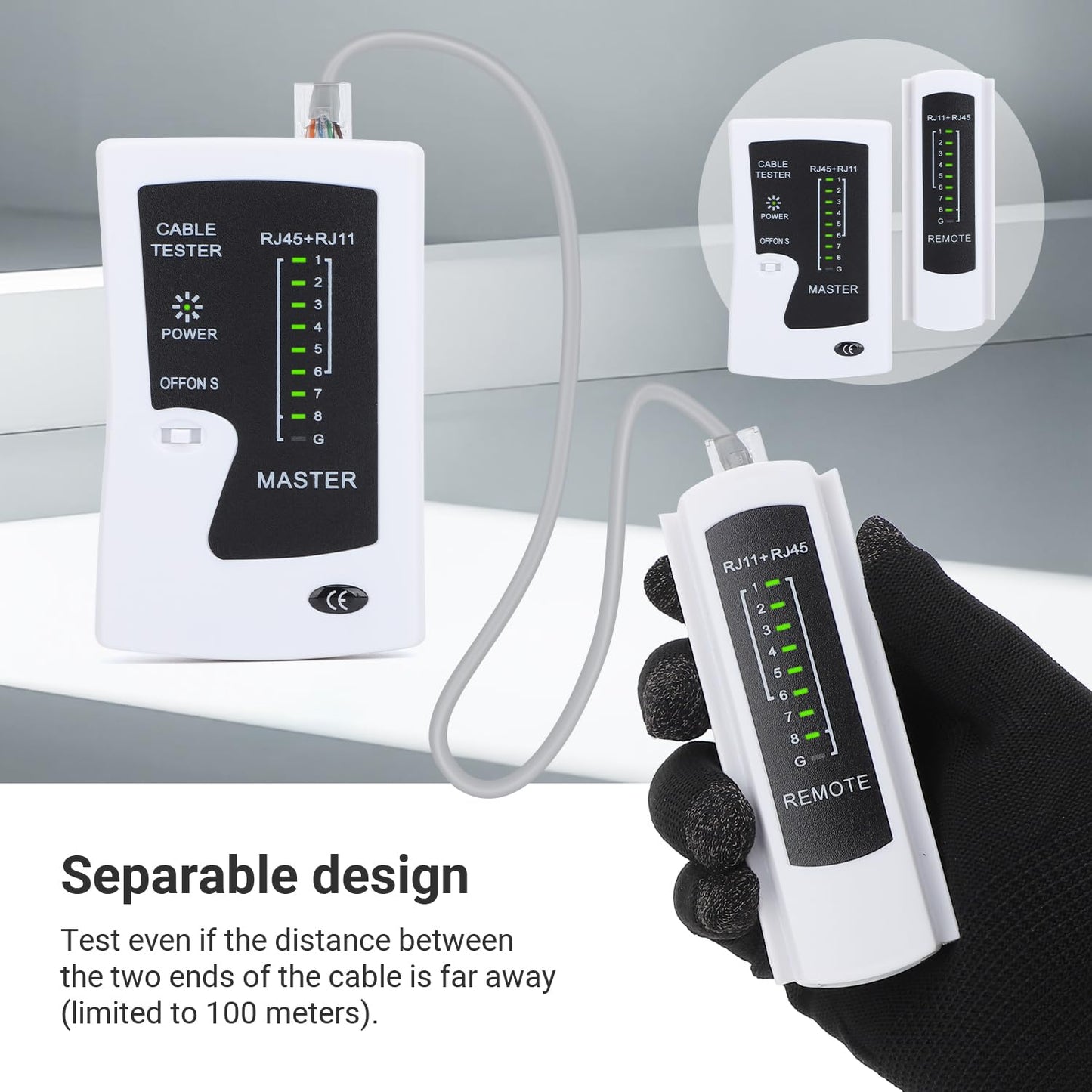 RJ45 Cable Tester Network Cable Tester Ethernet Wire Test Tool for LAN Phone RJ45 RJ11 RJ12 Cat5 Cat5e Cat6 Cat6a Cat7 UTP/Shield Cable