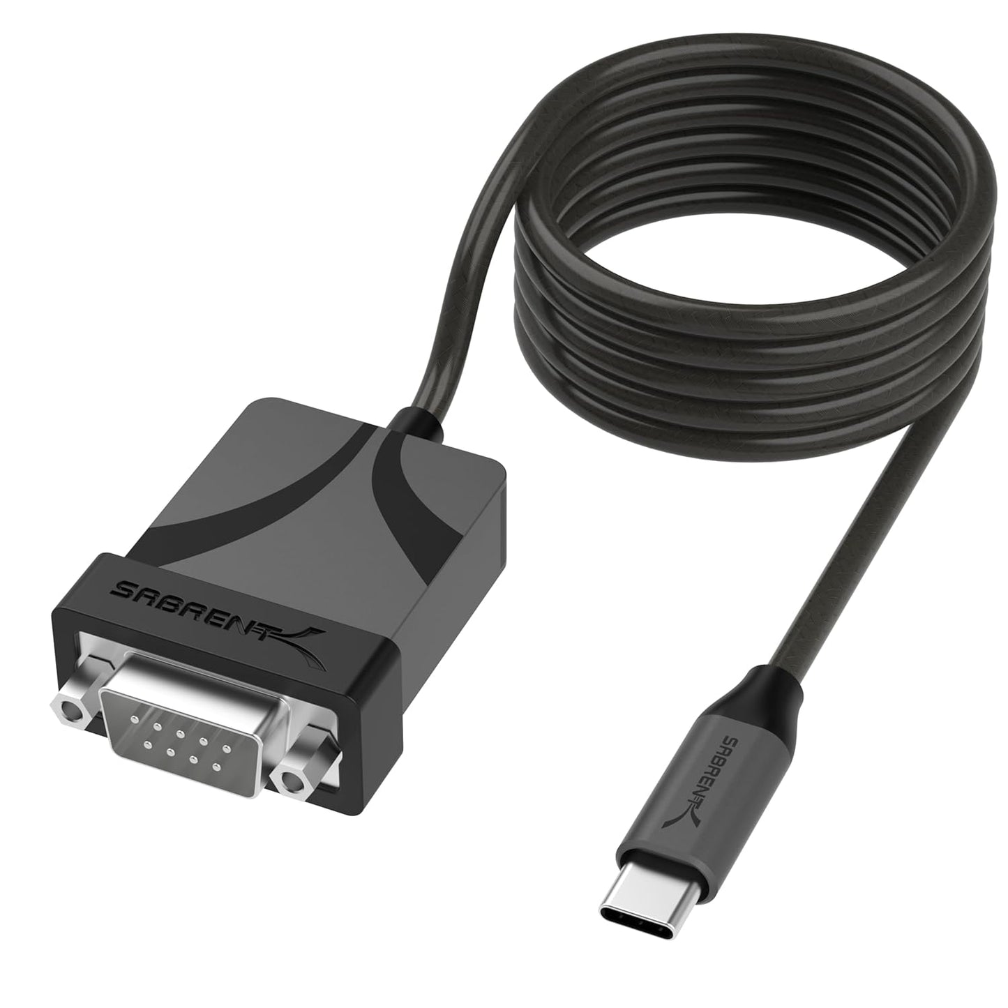 SABRENT USB-C to DB9 Serial RS-232 Adapter Cable 6FT, Prolific PL2303GS Chipset, USB 2.0, 1bps-12Mbps Baud Rate, for POS Terminals, Modems, GPS, Industrial Devices (CB-D9C6)