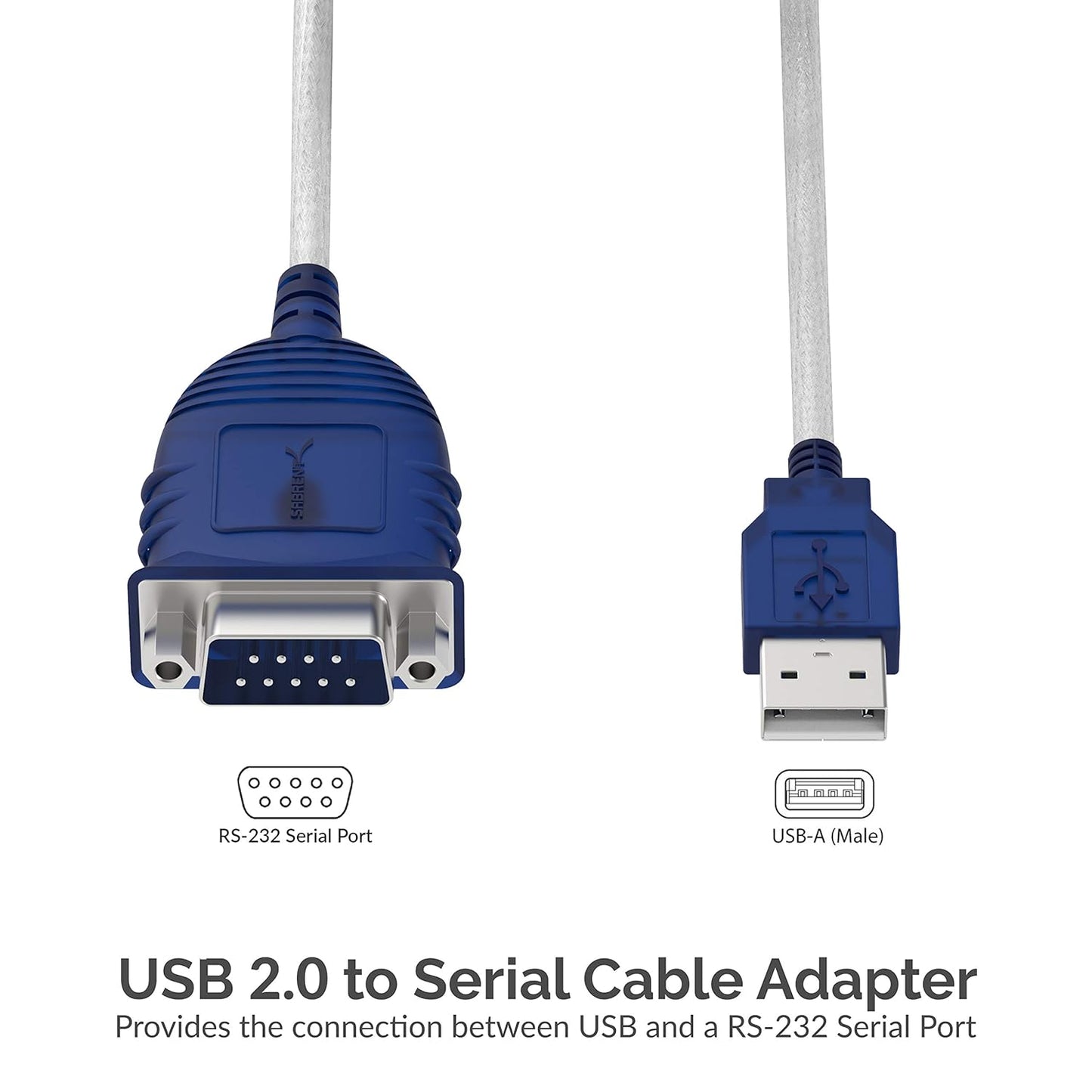 SABRENT USB 2.0 to Serial (9 Pin) DB 9 RS 232 Converter Cable, Prolific Chipset, Hexnuts, [Windows 10/8.1/8/7/VISTA/XP, Mac OS X 10.6 and Above] 10 Feet (CB-9PTF)