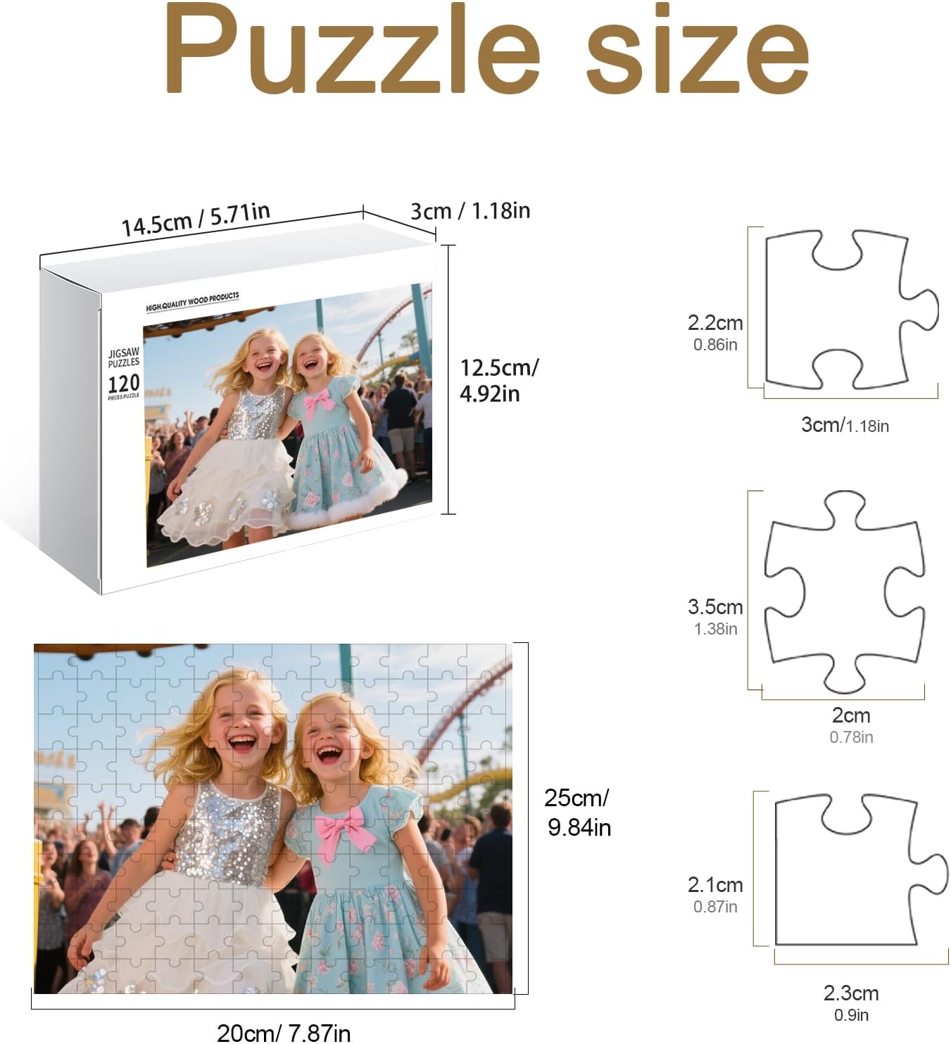 Personalized Photo Puzzle with Glossy Finish – Custom Jigsaw Puzzle 120/200/300/500/1000/1500 Pieces for Family, Couples, Pets, Birthdays, and Weddings (120-Horizontal)