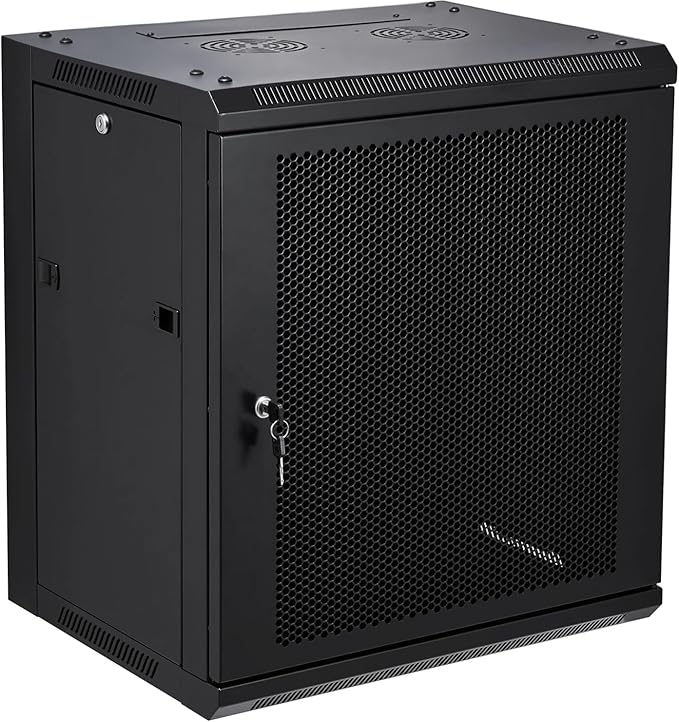 12U Wall Mount Server Cabinet Network Rack Vented Enclosure Locking Door