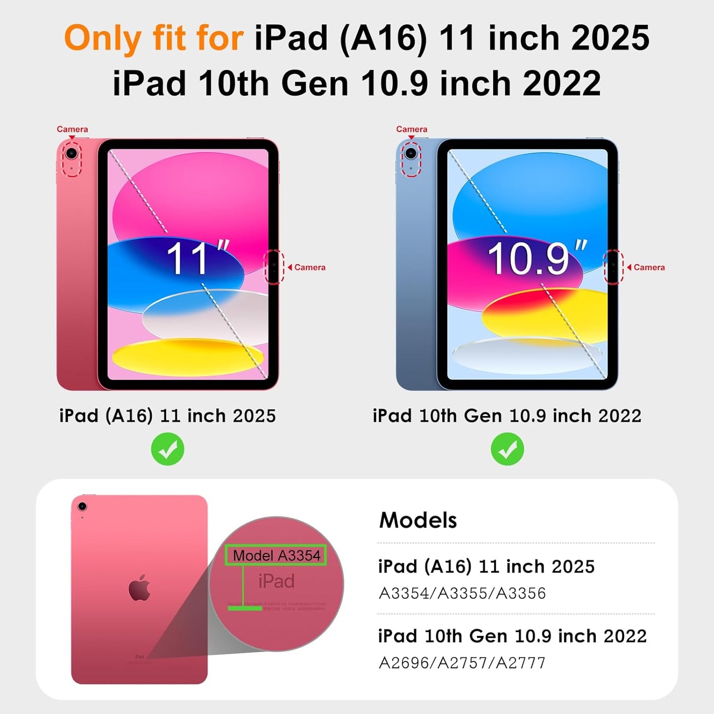 DTTO for iPad 11th (A16)/ 10th Generation Case with Keyboard (2025/2022), 7 Colors Backlit Wireless Detachable Keyboard Leather Folio Cover with Pencil Holder & Pocket, Blossom