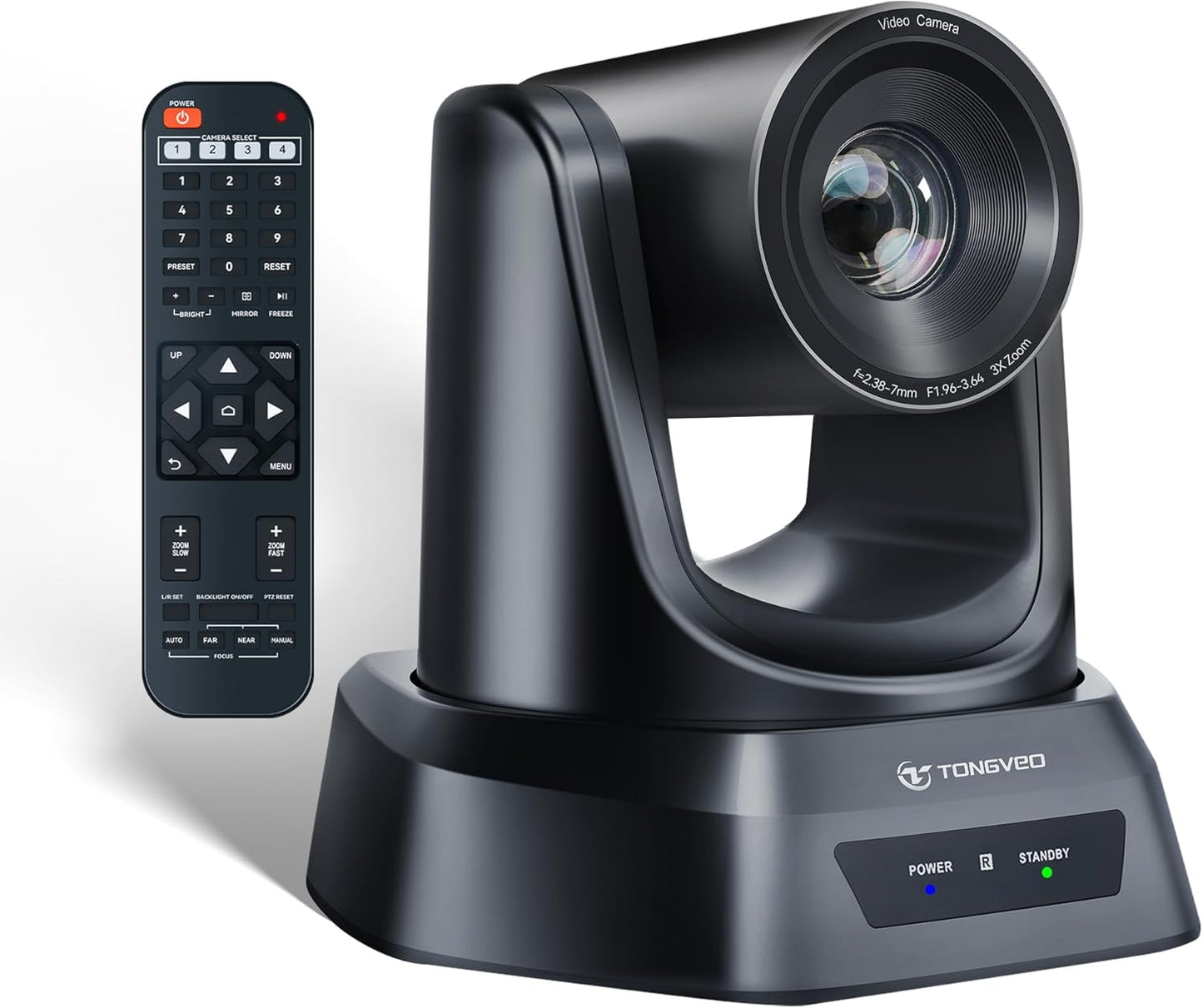 3X Optical Zoom PTZ Camera HDMI USB 3.0 1080P 60fps 114-Degree Wide-Angle for Video Conference Business Meeting Live Streaming Online Learn with Zoom YouTube Teams OBS and More