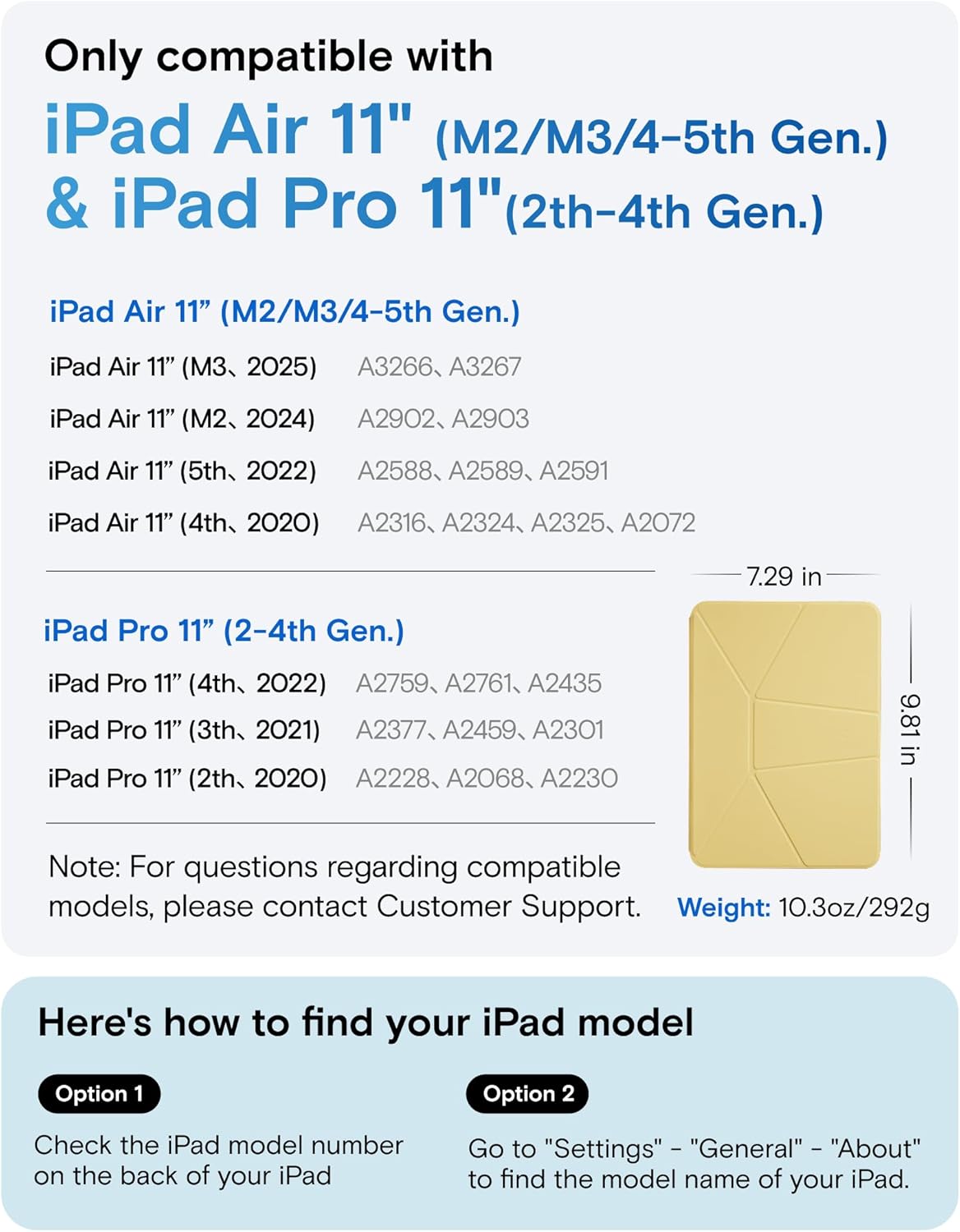 MOFT Dynamic Folio Case for for iPad Air 11-inch M3 M2 2025 2024/10.9 Air 5th 4th Generation 2022 2020, iPad Pro 11 Inch 4th/3rd/2nd Gen, Magnetic Case with 20+ View Angles, Panna Cotta x Faded Jeans