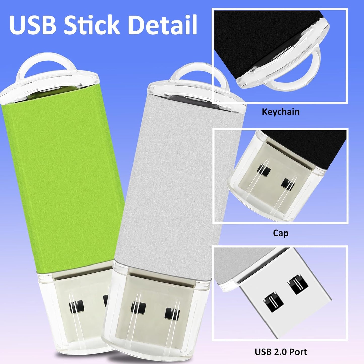 2GB USB Flash Drive 20 Pack Nicepicten Bulk USB 2.0 Thumb Drives 20Pack Metal Jump Zip Drive Memory Stick Pendrive Memoria USB 2 GB with 20PCS Lanyard Label - Mixcolor 20 X 2GB Flash Drives Bulk