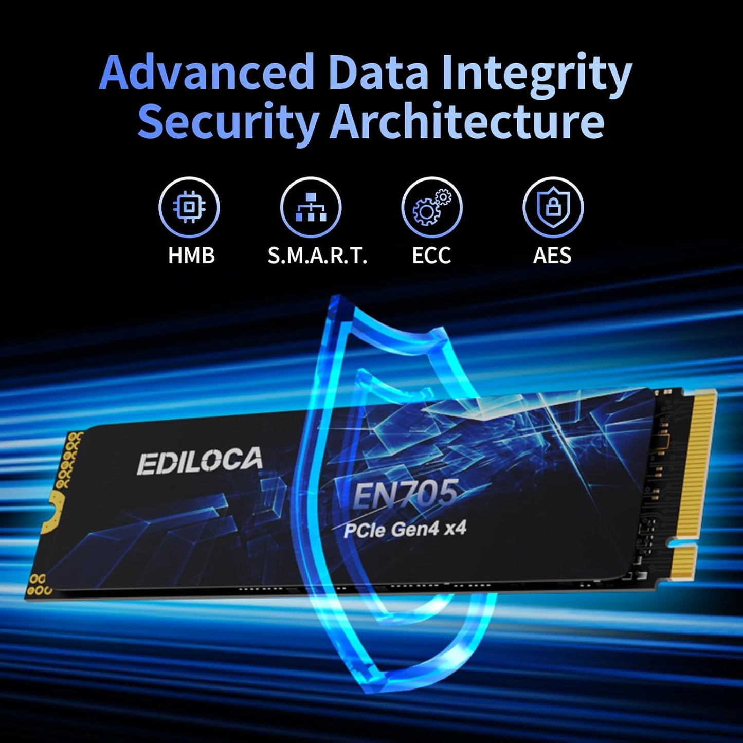 2TB SSD NVMe M.2 2280 PCIe Gen4 x4 Internal Solid State Drive - Up to 4800MB/s, 2TB SSD PS5 Dynamic SLC Cache, PS5 Compatible for Gaming PC Laptop(EN705)