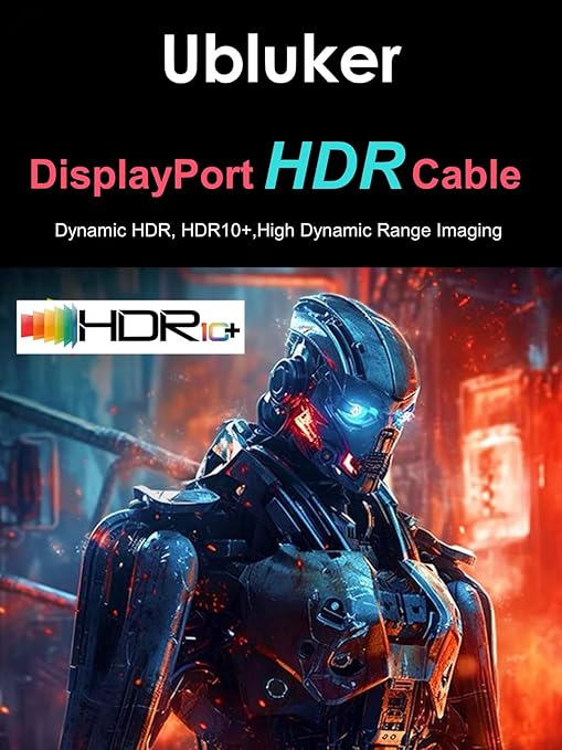 10K 8K DisplayPort 2.1 Cable 54Gbps 3.3 FT, Certified DP to DP Cord 4K 240Hz 165Hz 144Hz 120Hz 10K 8K 120Hz Nylon Braided UHBR HDCP2.3 FreeSync G-Sync RTX5090 Gaming Monitor PC Projector