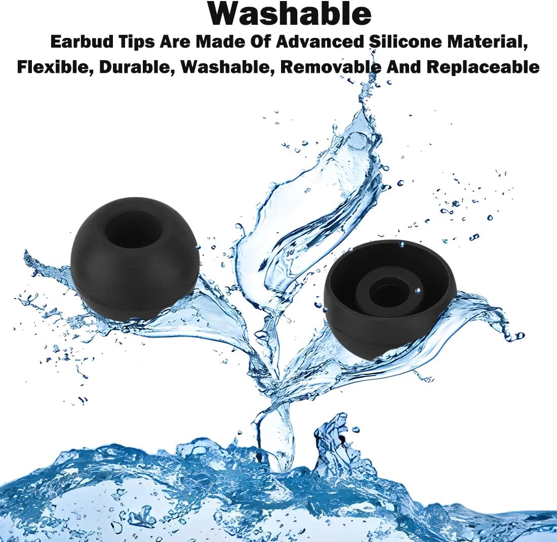 Earbud Tips Replacement - 9 Pairs White Ear Tips Compatible with Powerbeats 2/3, LG, Samsung Earbuds