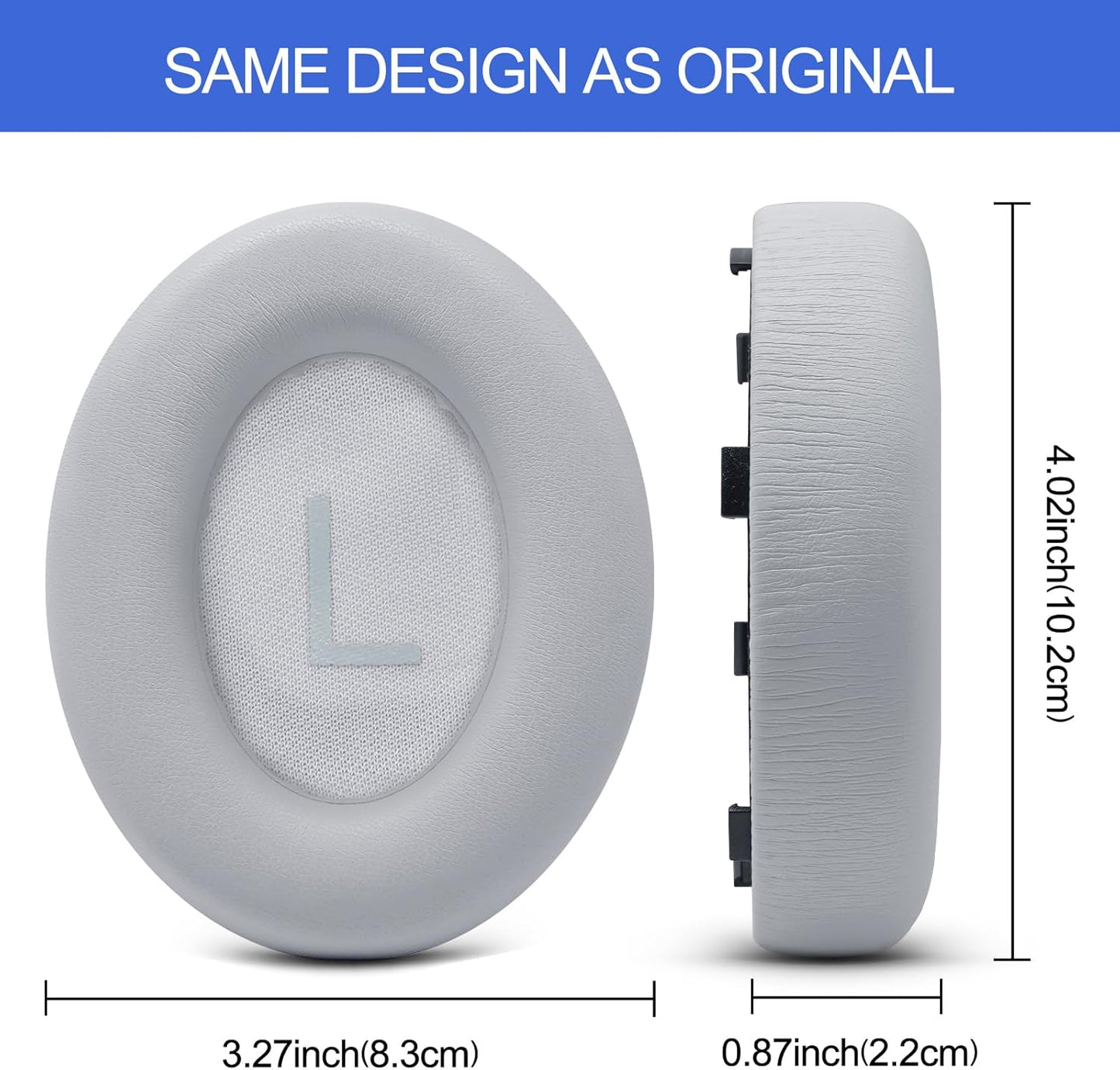 Replacement Ear Pads for Bose NC700 Noise Cancelling Headphones, Upgrade Protein Leather Earpad Cushions for Bose 700 Over-Ear Headset (Silver)
