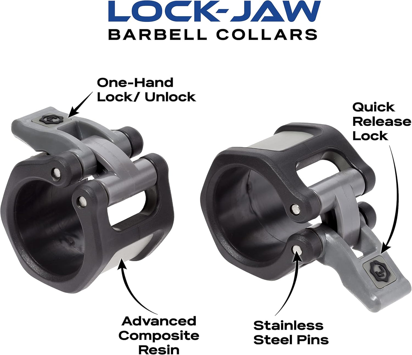 Lock-Jaw HEX 50mm / 2" Olympic Barbell Collar (Blue)