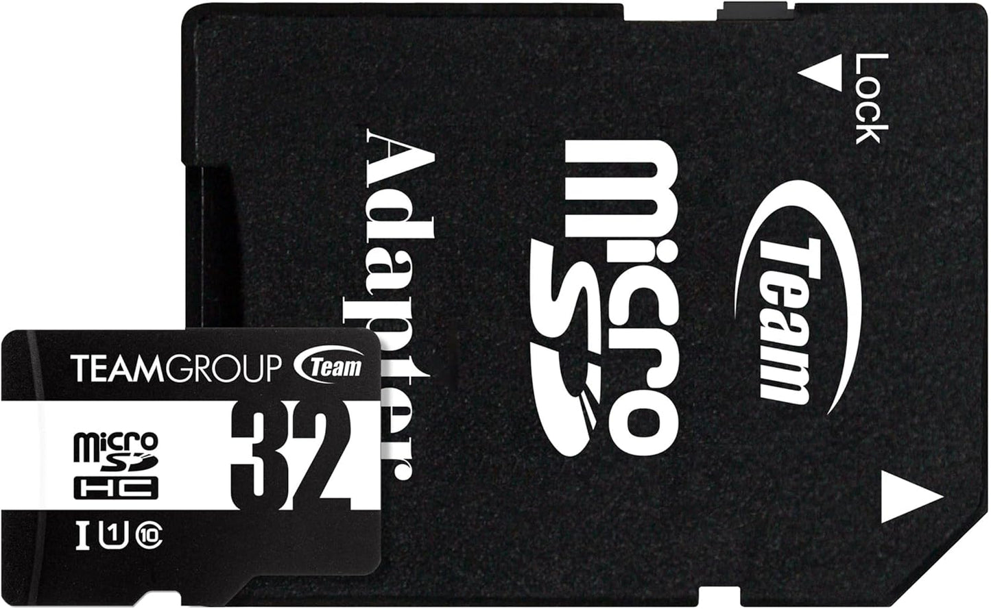 TEAMGROUP Micro 32GB x 5 Pack UHS-I U1 Class 10 SDHC SDXC Read Speed up to 100MB/s High Speed Flash Meomry Card with Adapter for Camera, Surveillance, Full HD Shooting TUSDH32GCL10U63